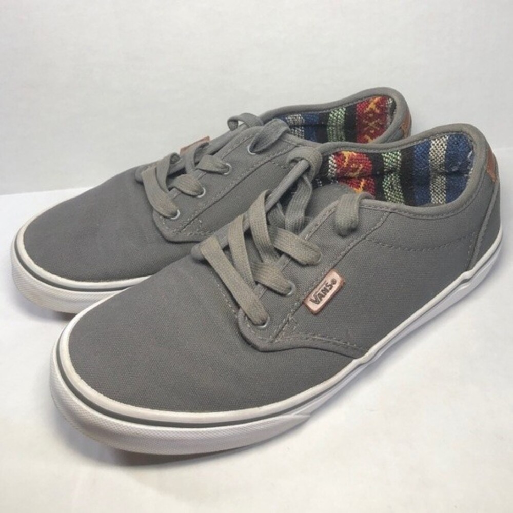Vans Sz 6.5 Atwood Deluxe Canvas Youth Skateboarding Shoes Pewter Gray/Guatemala